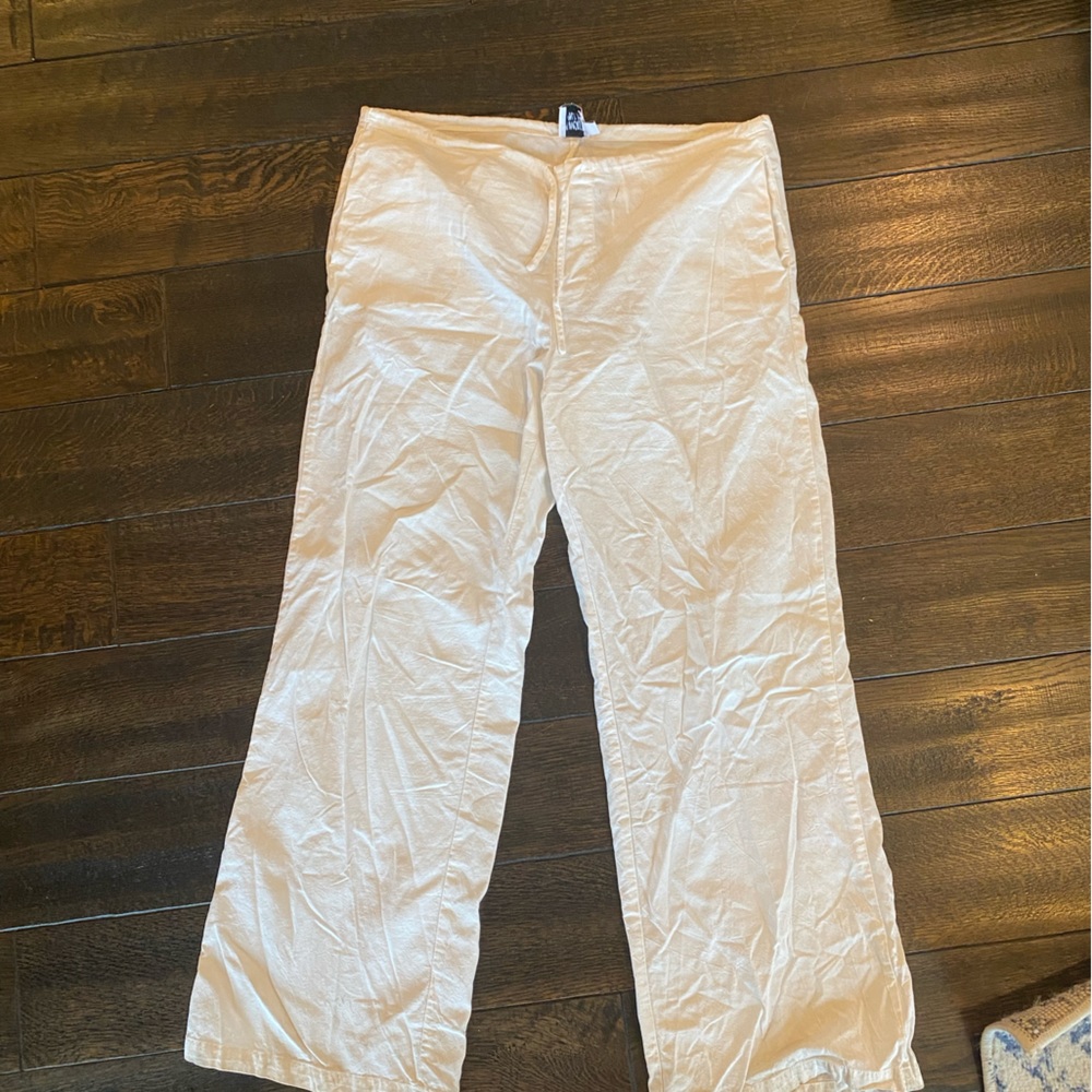 Princess Polly gently used white linen pants